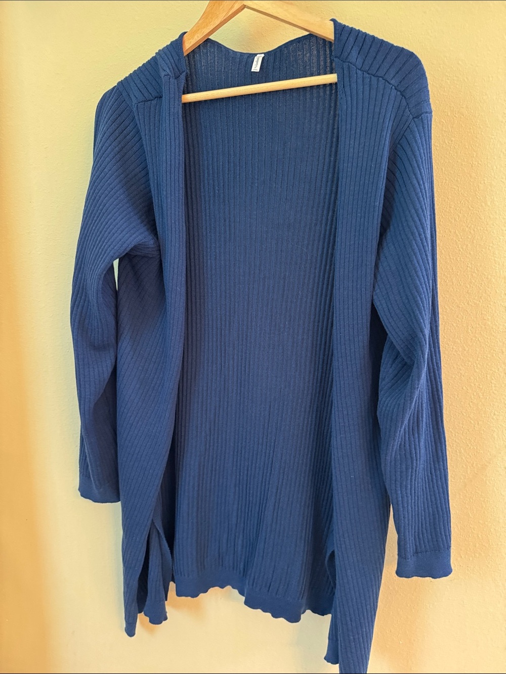 Passport Navy Ribbed Open-Front Cardigan